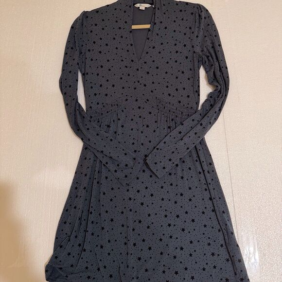 Boden Betty Dress Size 2 Gray Black Cosmic Stars Soft STRETCHY Swingy Comfy - Picture 7 of 12